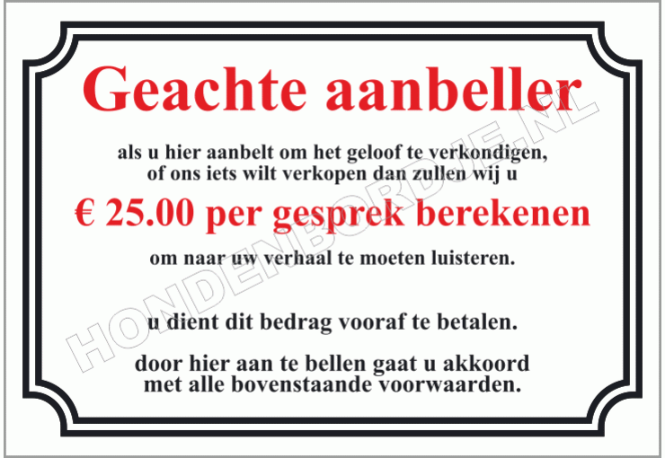 Geachte aanbeller