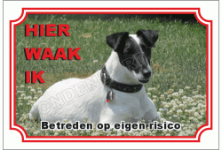 Fox terrier glad haar zwart wit