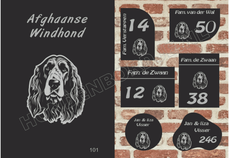 Naambord Afghaanse Windhond