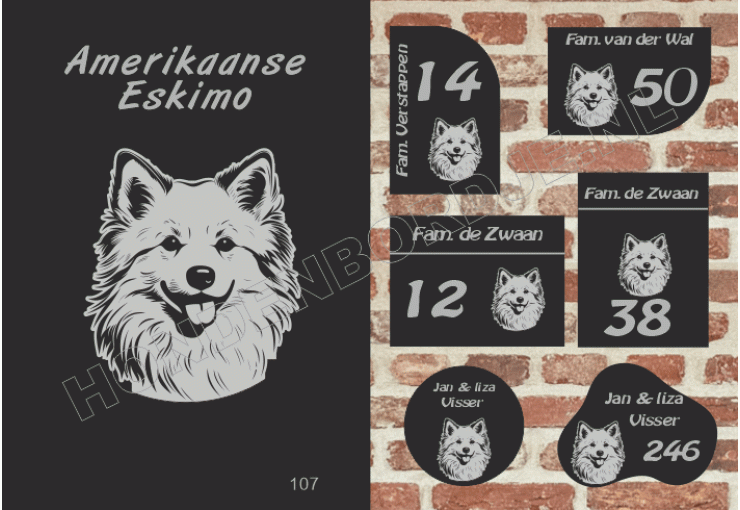 Naambord Amerikaanse Eskimo Naambord Amerikaanse Eskimo