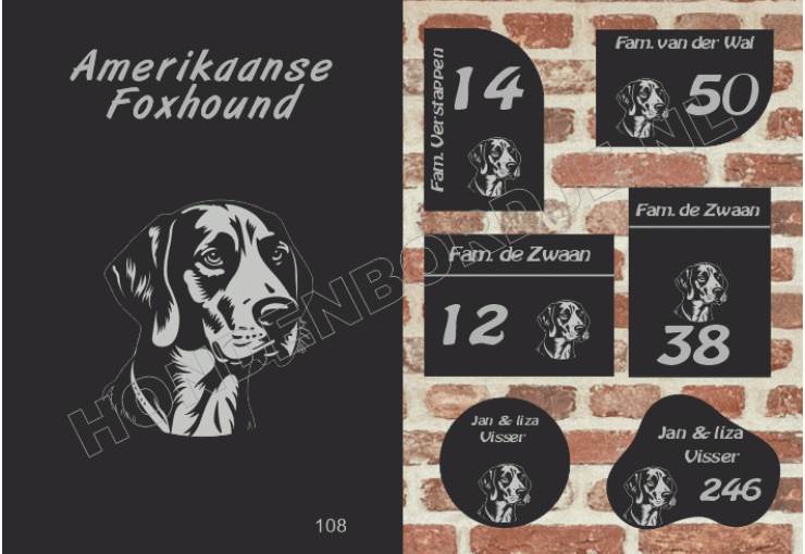 Naambord Amerikaanse Foxhound Naambord Amerikaanse Foxhound