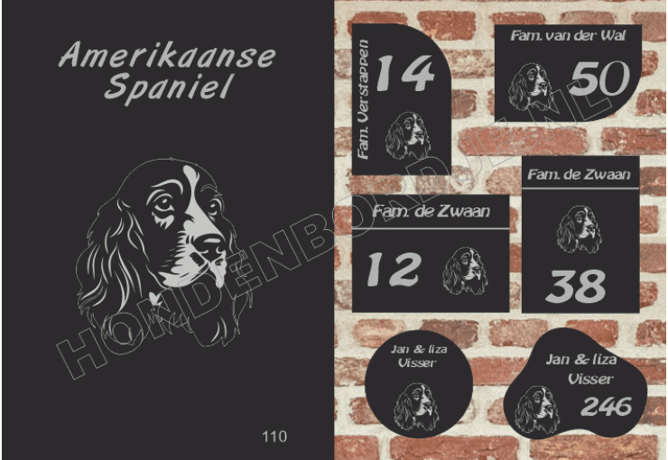 Naambord Amerikaanse Spaniel