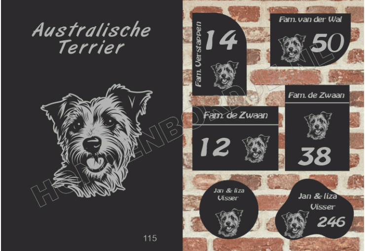 Naambord Australische Terrier Naambord Australische Terrier