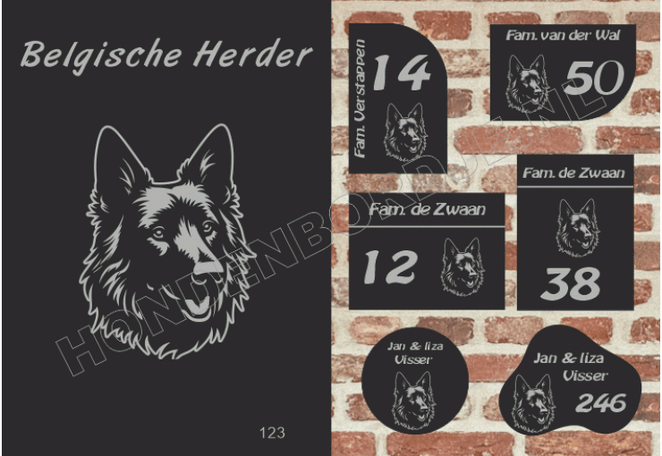 Naambord Belgische Herder Naambord Belgische Herder