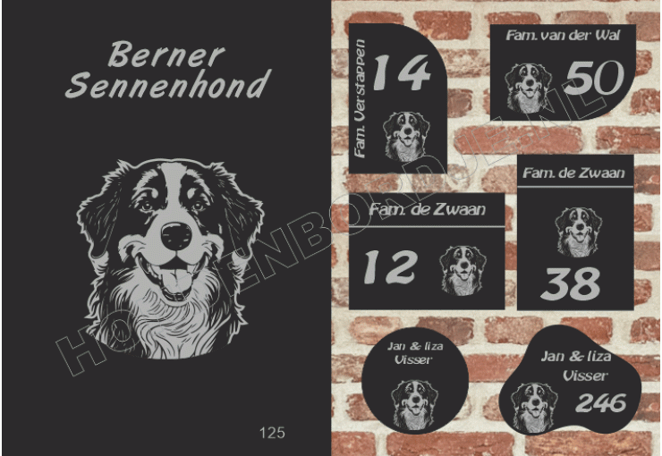 Naambord Berner Sennenhond Naambord Berner Sennenhond