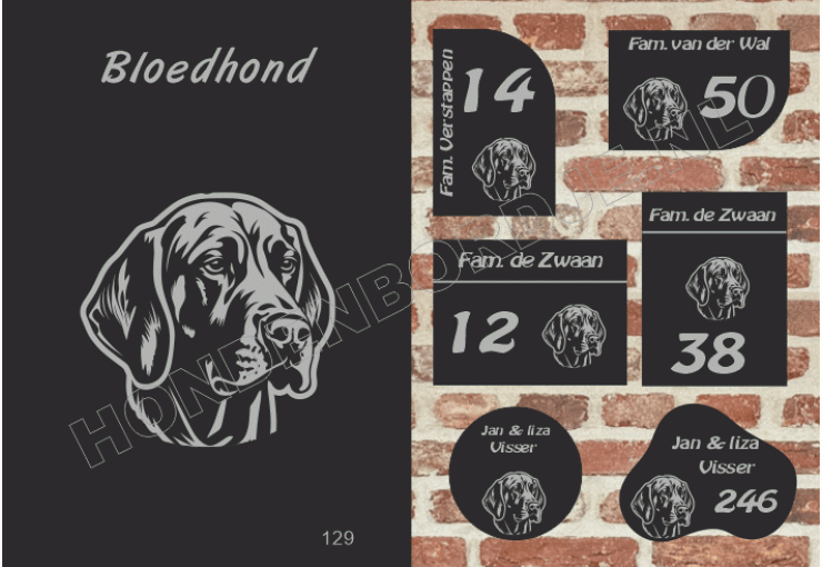 Naambord Bloedhond Naambord Bloedhond