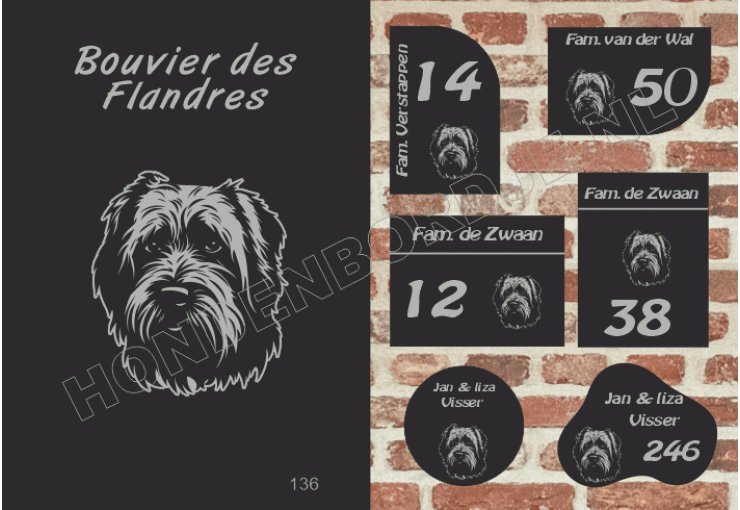 Naambord Bouvier des Flandres Naambord Bouvier des Flandres