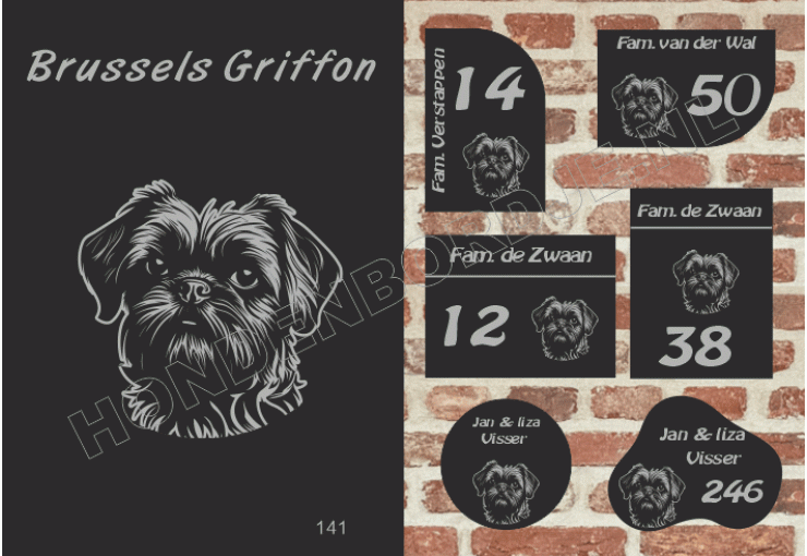 Naambord Brussels Griffon