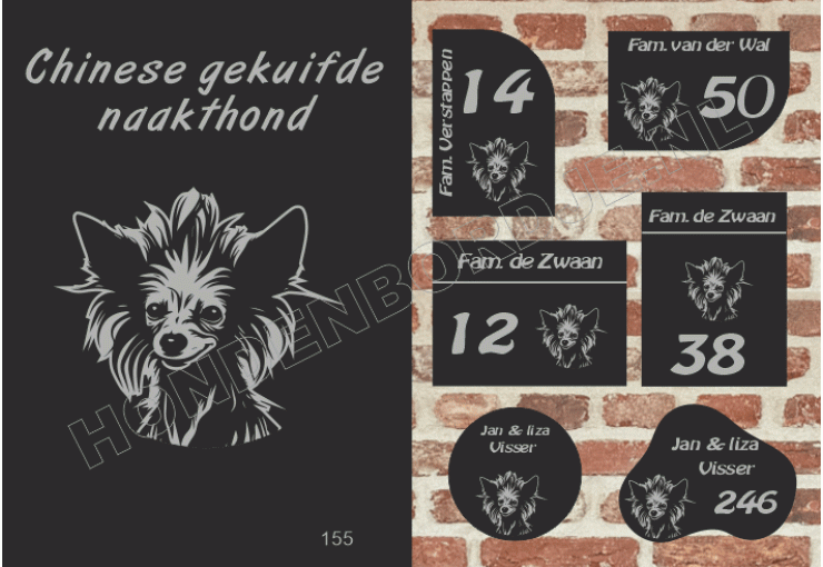 Naambord Chinese naakthond Naambord Chinese naakthond