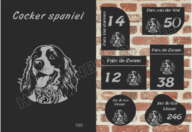 Naambord Cocker spaniel