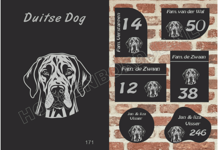 Naambord Duitse Dog Naambord Duitse Dog