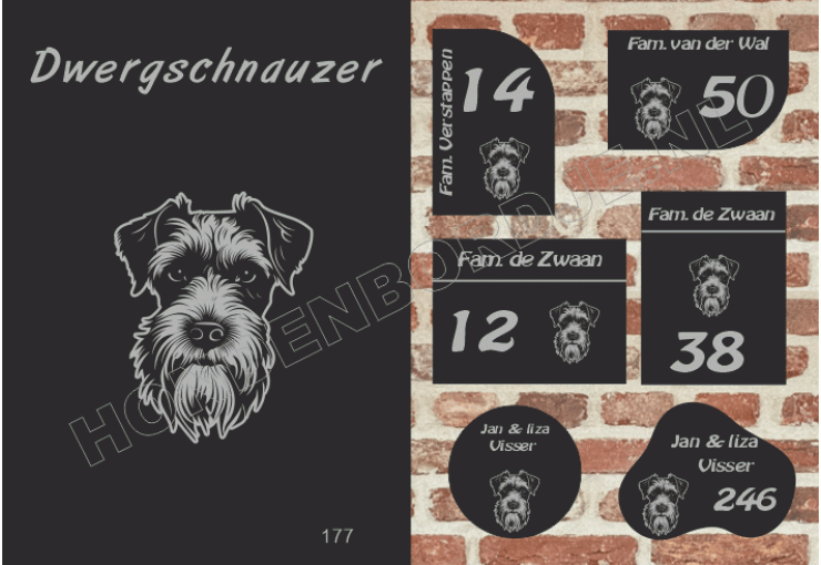 Naambord Dwergschnauzer Naambord Dwergschnauzer