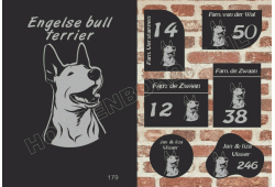 Naambord Engelse bull terrier