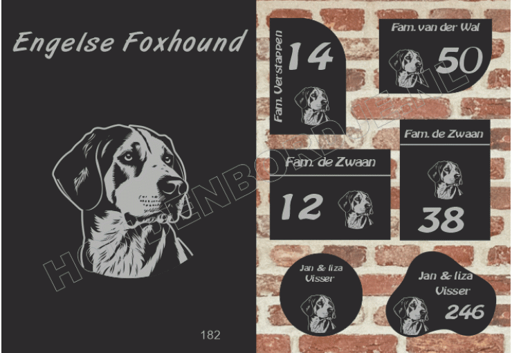 Naambord Engelse Foxhound