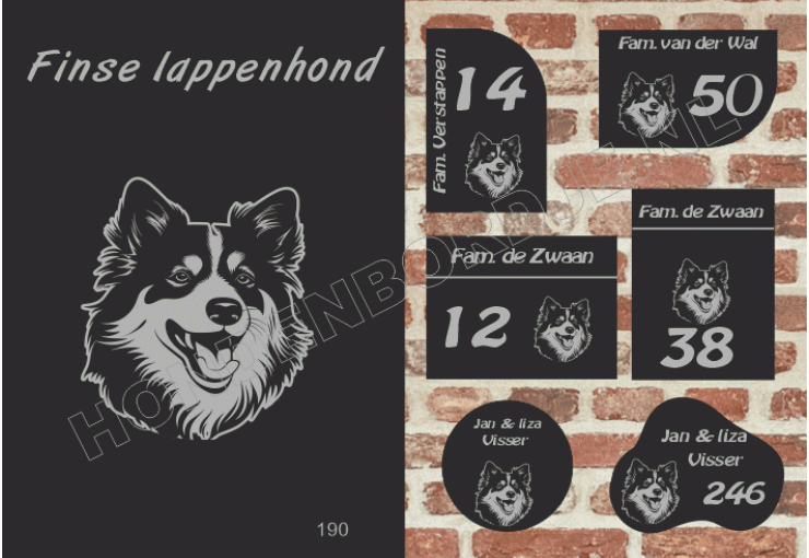 Naambord Finse lappenhond Naambord Finse lappenhond