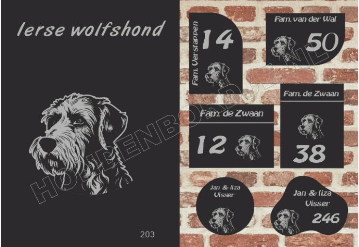 Naambord Ierse wolfshond