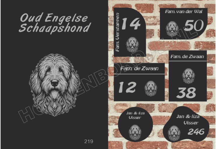 Naambord Oud Engelse Schaapshond Naambord Oud Engelse Schaapshond