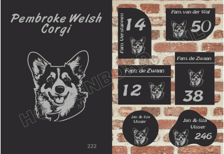 Naambord Pembroke Welsh Corgi
