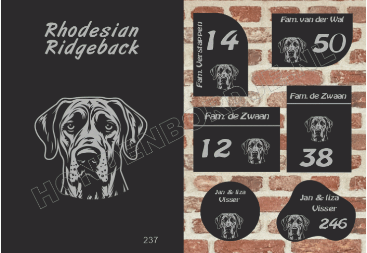 Naambord Rhodesian Ridgeback