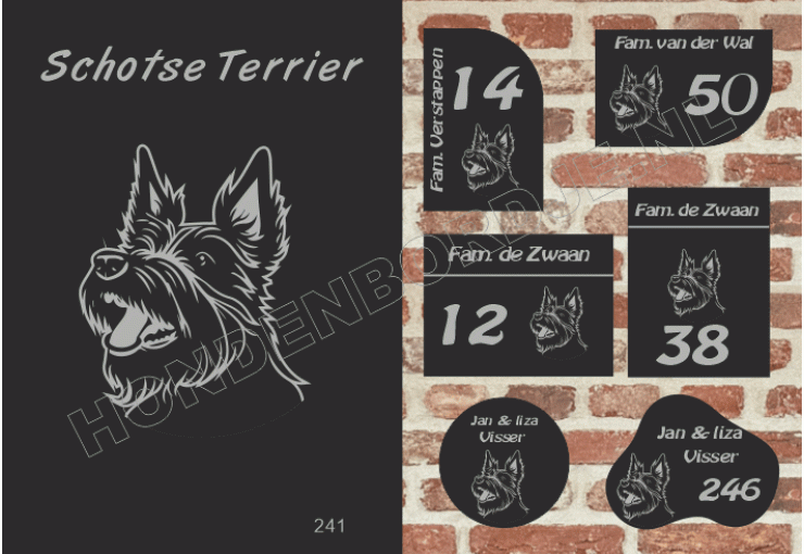 Naambord Schotse Terrier Naambord Schotse Terrier