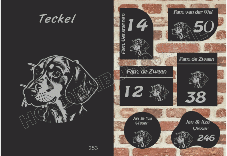 Naambord Teckel Naambord Teckel