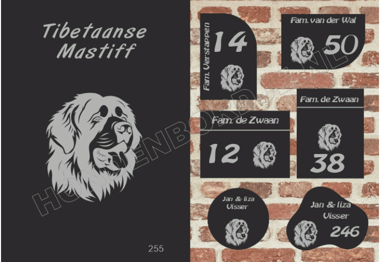 Naambord Tibetaanse mastiff