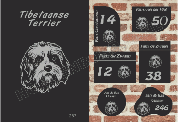Naambord Tibetaanse Terrier