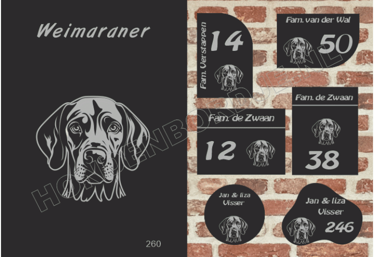 Naambord Weimaraner Naambord Weimaraner