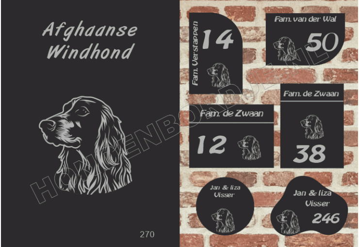Naambord Afghaanse Windhond Naambord Afghaanse Windhond