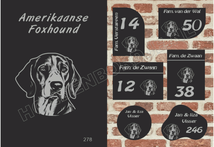 Naambord Amerikaanse Foxhound