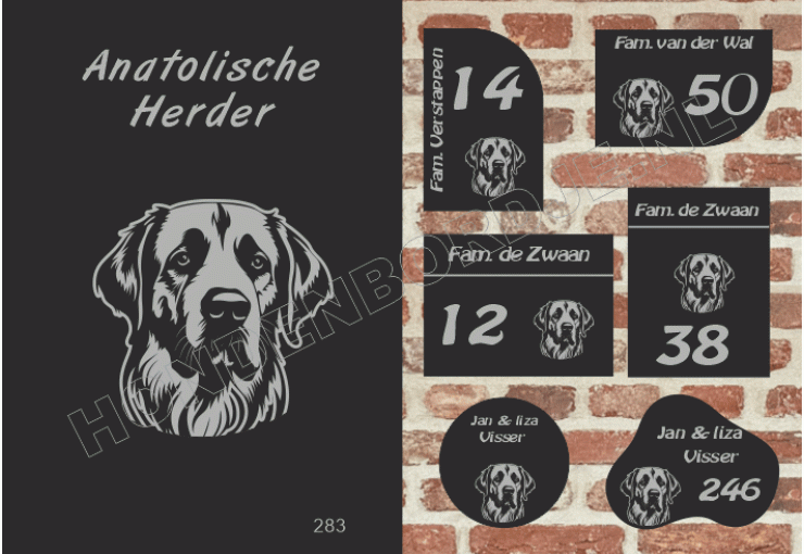 Naambord Anatolische Herder Naambord Anatolische Herder