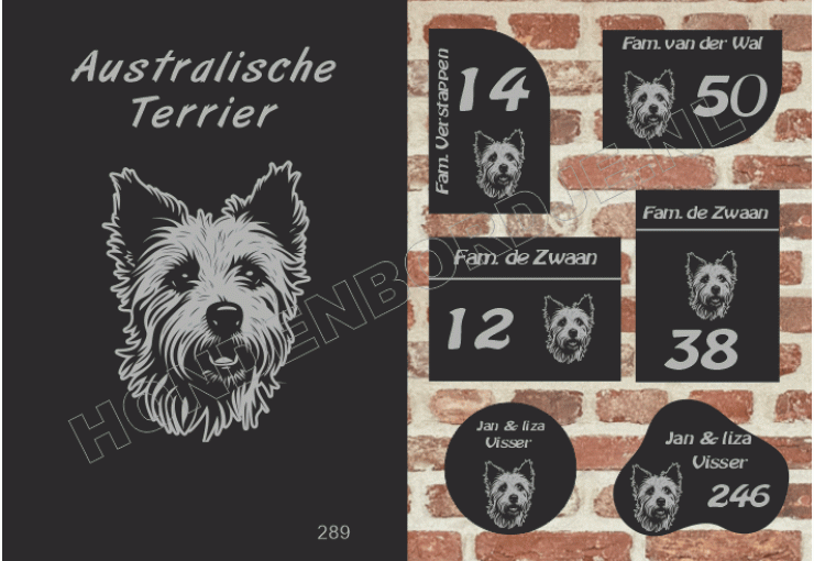 Naambord Australische Terrier