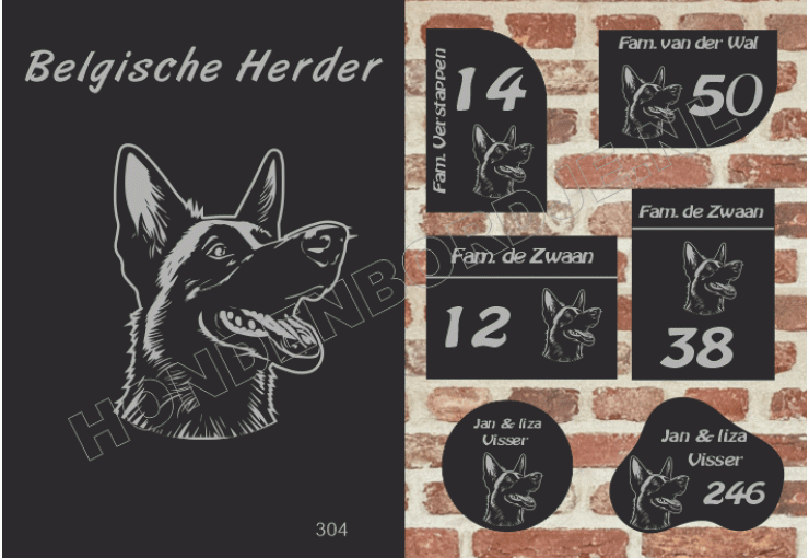 Naambord Belgische Herder