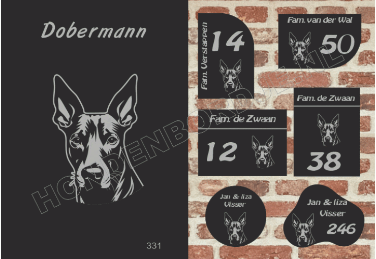 Naambord Dobermann
