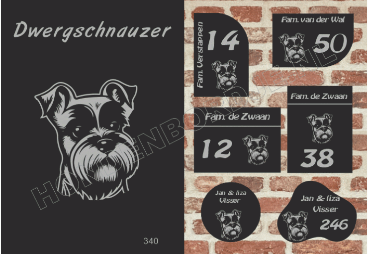 Naambord Dwergschnauzer Naambord Dwergschnauzer