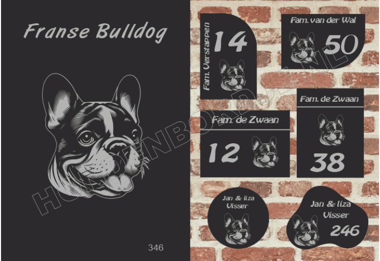 Naambord Franse Bulldog Naambord Franse Bulldog