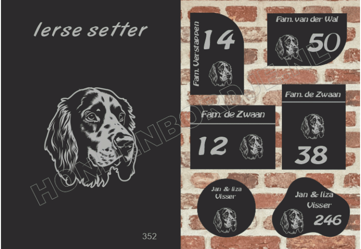 Naambord Ierse setter Naambord Ierse setter