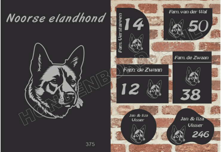 Naambord Noorse elandhond