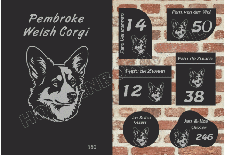 Naambord Pembroke Welsh Corgi Naambord Pembroke Welsh Corgi