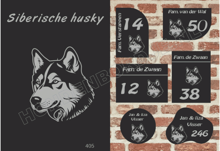 Naambord Siberische husky Naambord Siberische husky