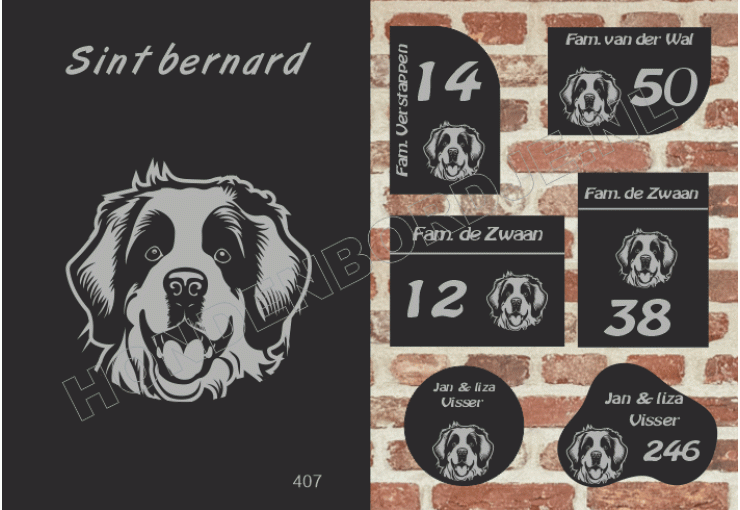 Naambord Sint bernard