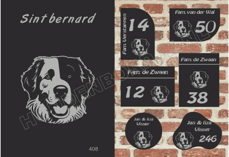 Naambord Sint bernard Naambord Sint bernard