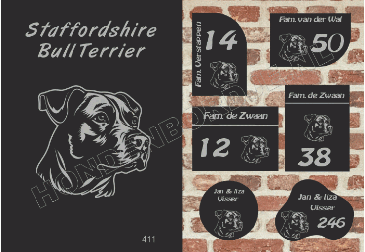 Naambord Staffordshire Bull