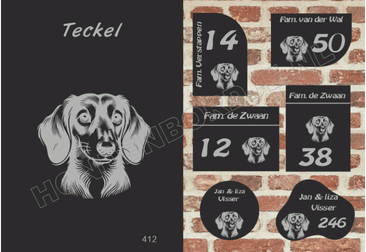 Naambord Teckel Naambord Teckel