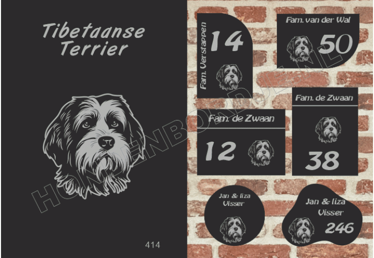 Naambord Tibetaanse Terrier Naambord Tibetaanse Terrier