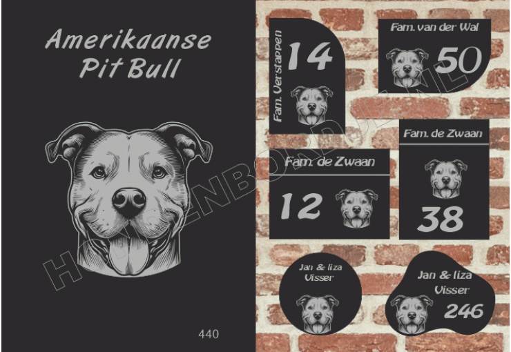 Naambord Amerikaanse Pit Bull