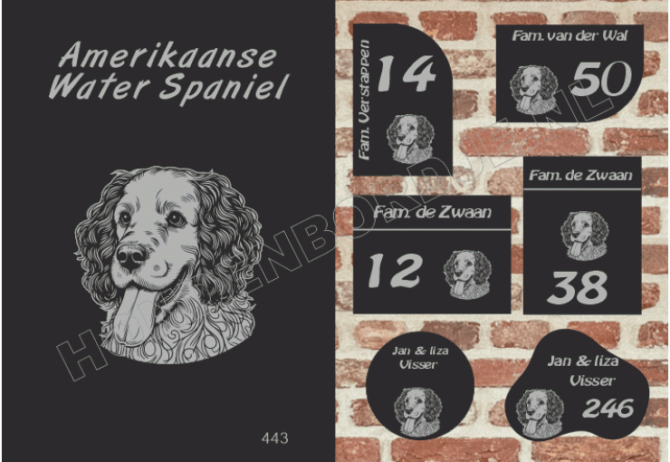 Naambord Amerik. Water Spaniel