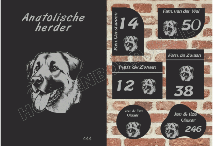 Naambord Anatolische herder