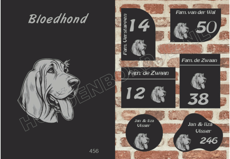 Naambord Bloedhond Naambord Bloedhond