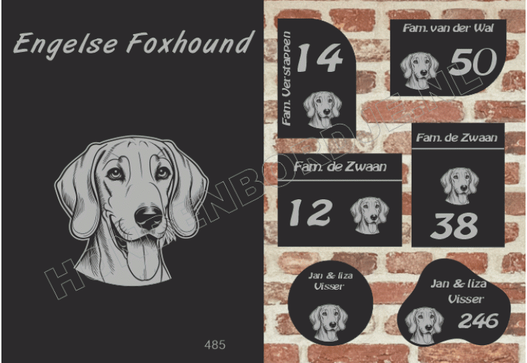 Naambord Engelse Foxhound Naambord Engelse Foxhound